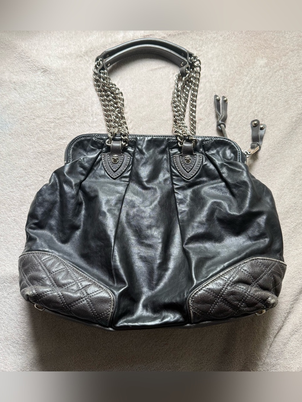 Vintage Marc Jacobs Black Leather Chain Shoulder Bag